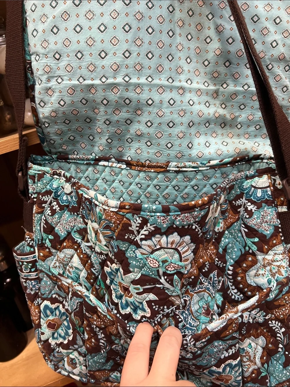 Vera Bradley Laptop Bag in Retired Java Blue Pattern